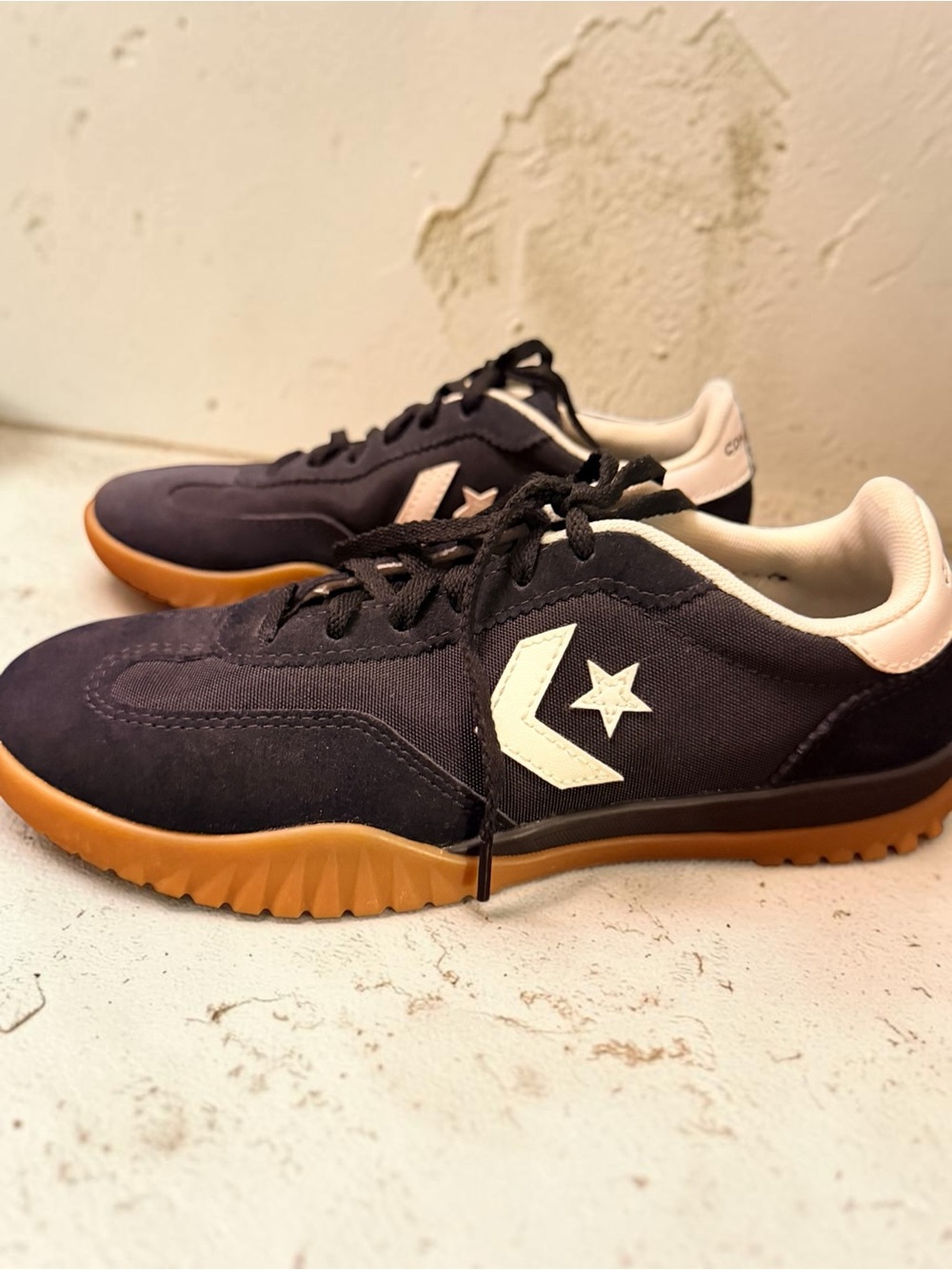 Converse Black Suede & Canvas Sneakers with Gum Sole